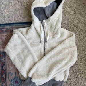Cozy Cream and Gray Lululemon Sherpa Jacket